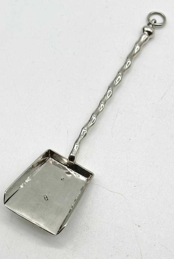 No reserve-Groot model 18e eeuwse zilveren miniatuur Haardschep - 微型小雕像 - 銀 #2.1