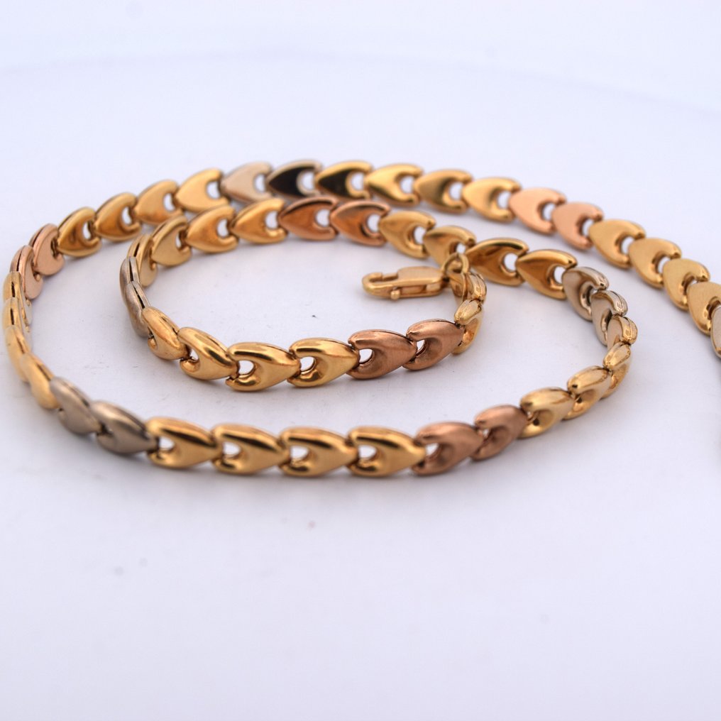 Κολιέ - 18 καράτια Κίτρινο χρυσό, Λευκός χρυσός, Ροζ χρυσό #3.2