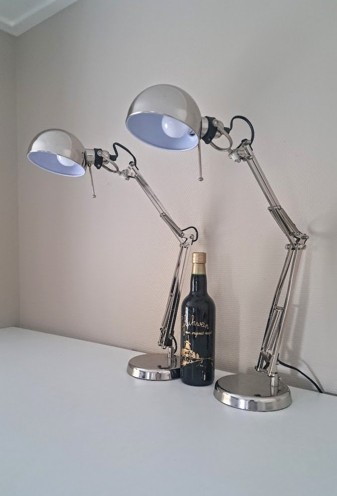 Table lamp (2) - Desk lamps - chrome-plated metal - Height 70 cm! #1.0