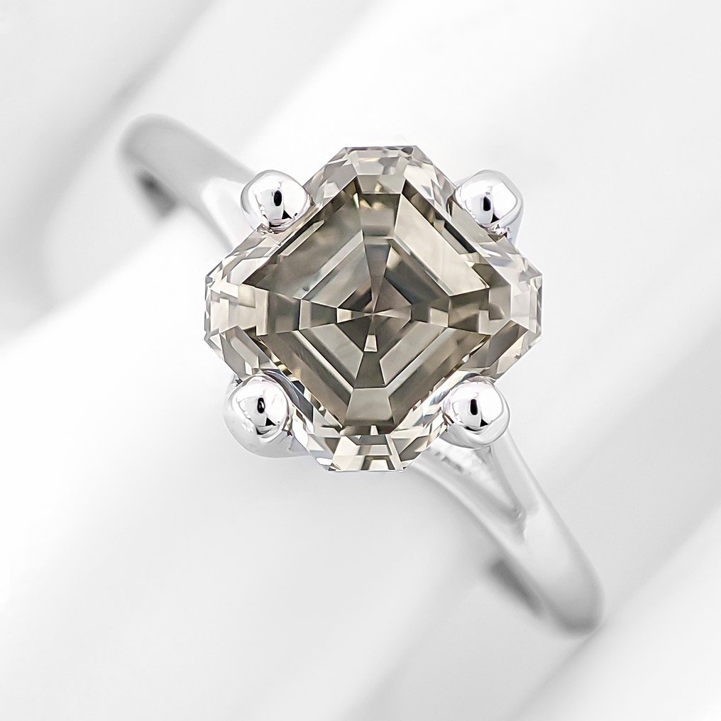 沒有保留價 - 戒指 - 14 克拉 白金 -  1.70ct. tw. 鉆石 (天然彩色) - IGI 证书 #1.0