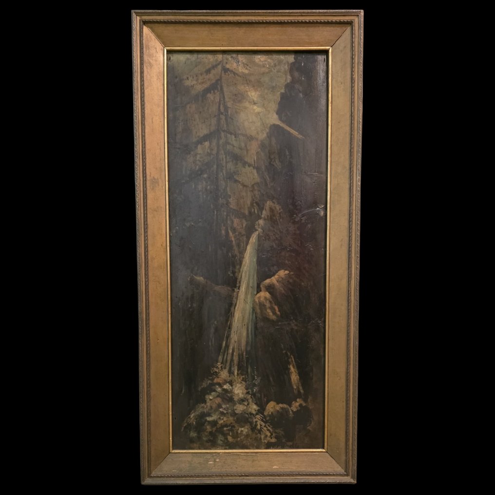 Gino Pinelli (1882-1949) - Paesaggio con Cascata #2.1