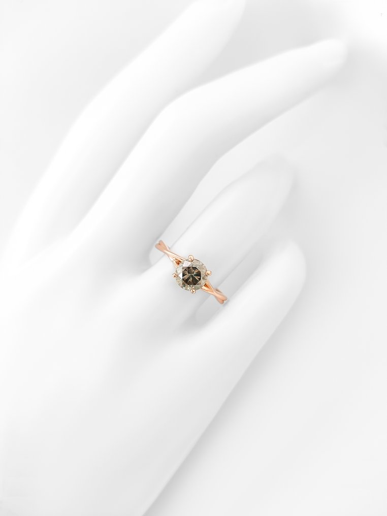 χωρίς τιμή ασφαλείας - Δαχτυλίδι - 14 καράτια Ροζ χρυσό - 1.03ct. tw. Διαμάντι (Φυσικού χρώματος) - Πιστοποιητικό IGI #4.3