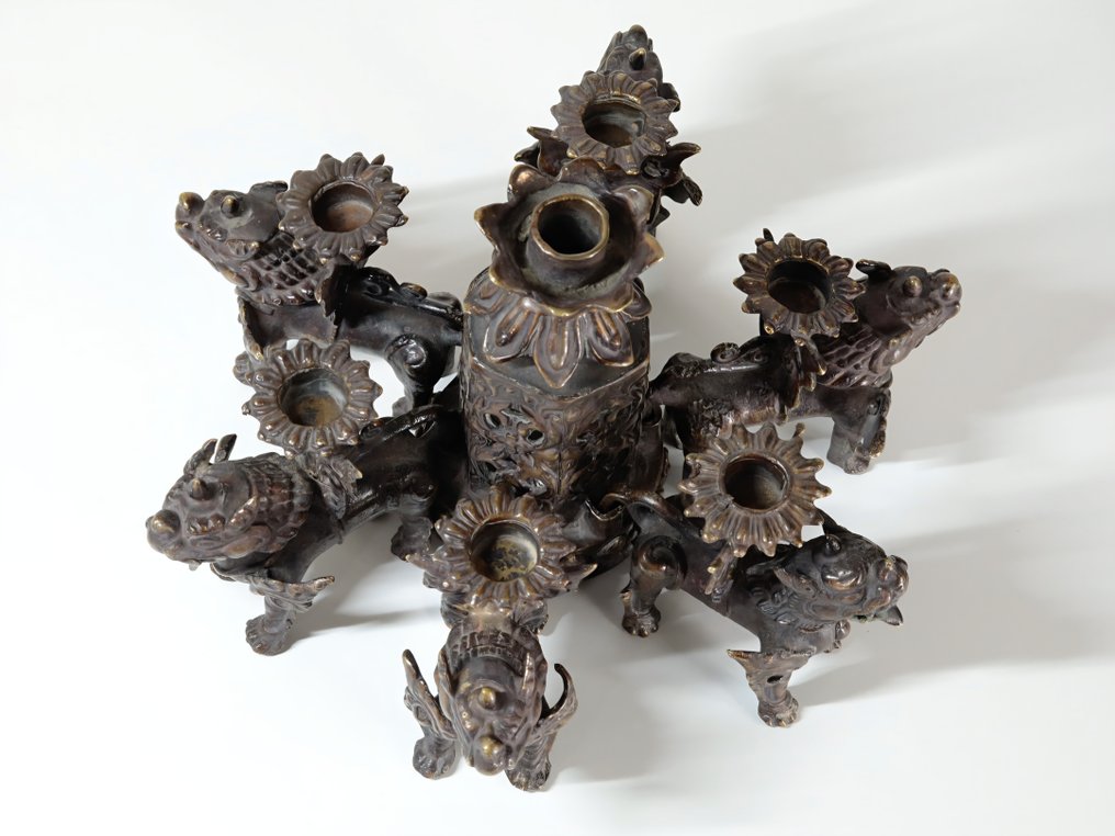 Soporte para velas (7) - Bronce - Pixiu/Qilin – estilo chino #1.0