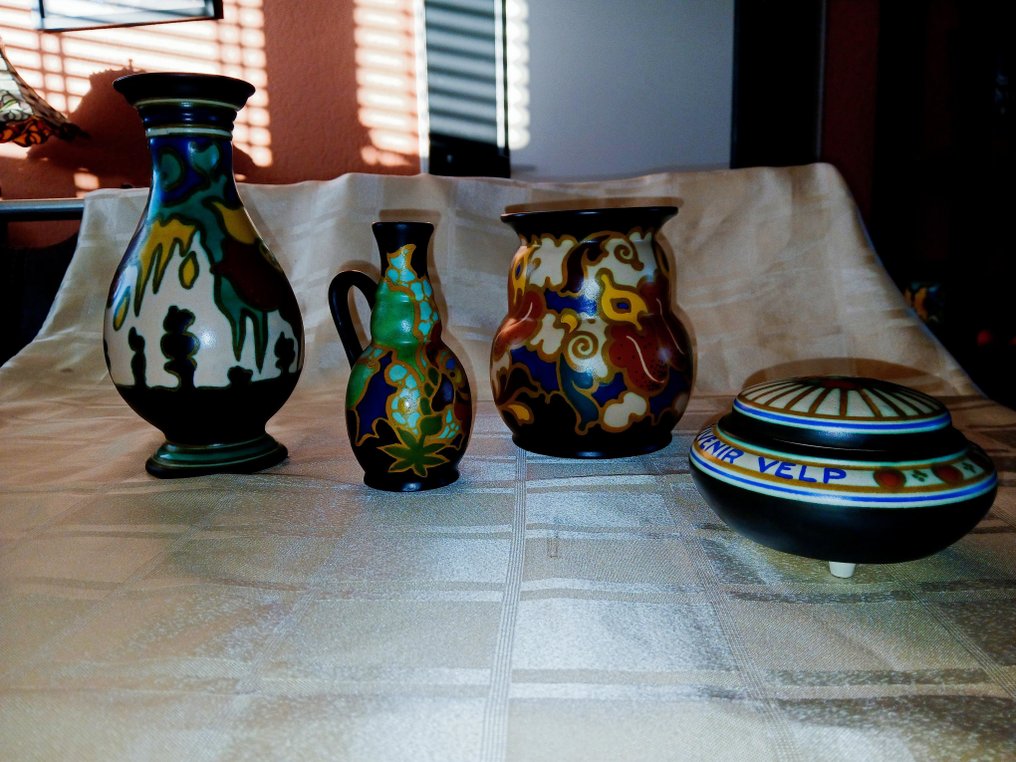 Plateelbakkerij Zuid-Holland, Regina Kunstaardewerkfabriek, Goedewaagen - Βάζο (4) - Πήλινο #1.0