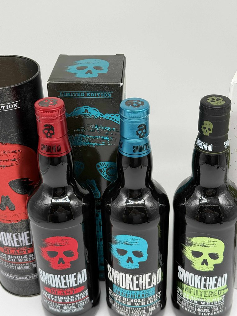 Smokehead - Blast Sherry Cask, Terminado Tequila Cask & Unfiltered with glasses - Ian MacLeod  - 70cl - 3 üvegek #3.2