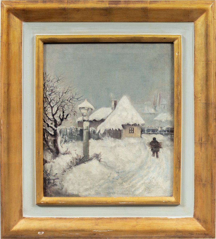 Italian painter (late XIX) - Snowy landscape #1.0