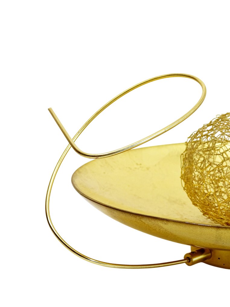 Minitallux - Marco Pagnoncelli - Padella - Plafondlamp - Rara wand- of plafondlamp model 'Padella' - Staal, Messing, Glas, goudblad #4.3