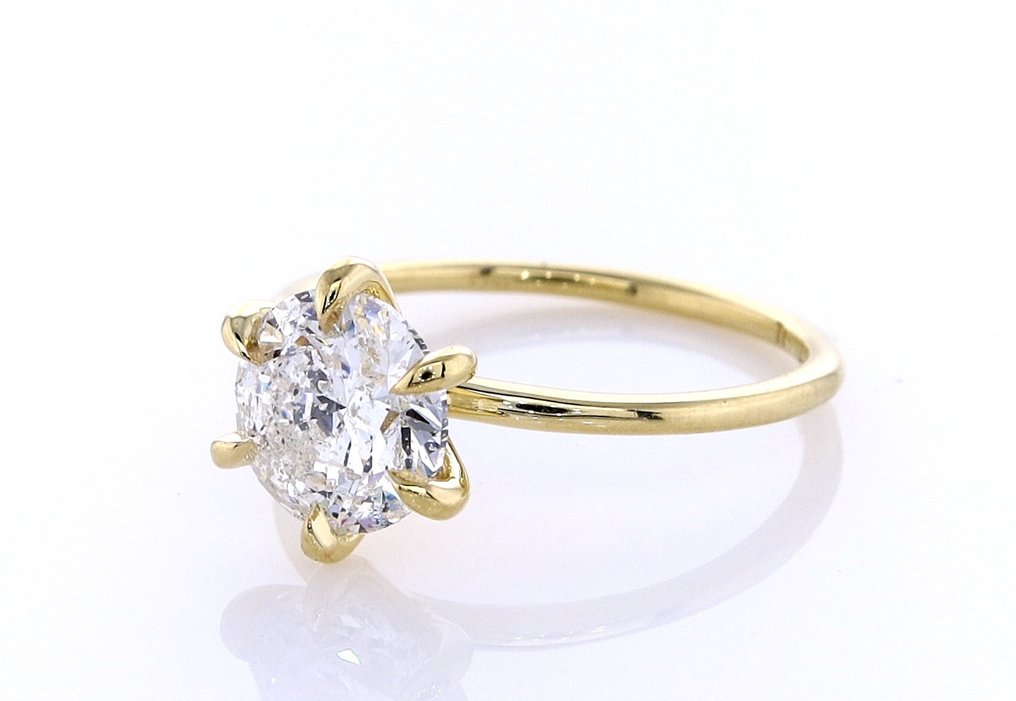 Ring - 14 karat Gulguld -  2.01ct. tw. Diamant (Natur) #2.1