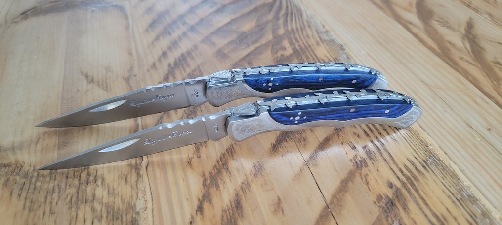 Laguiole Bougna - 餐刀套裝 - 鋼 - 两个口袋刀 #1.0