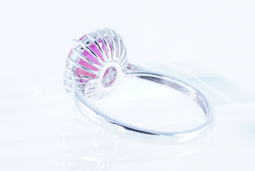 Sans prix de réserve - Bague Platine - 2.94ct. tw. Saphir - Diamant #3.2