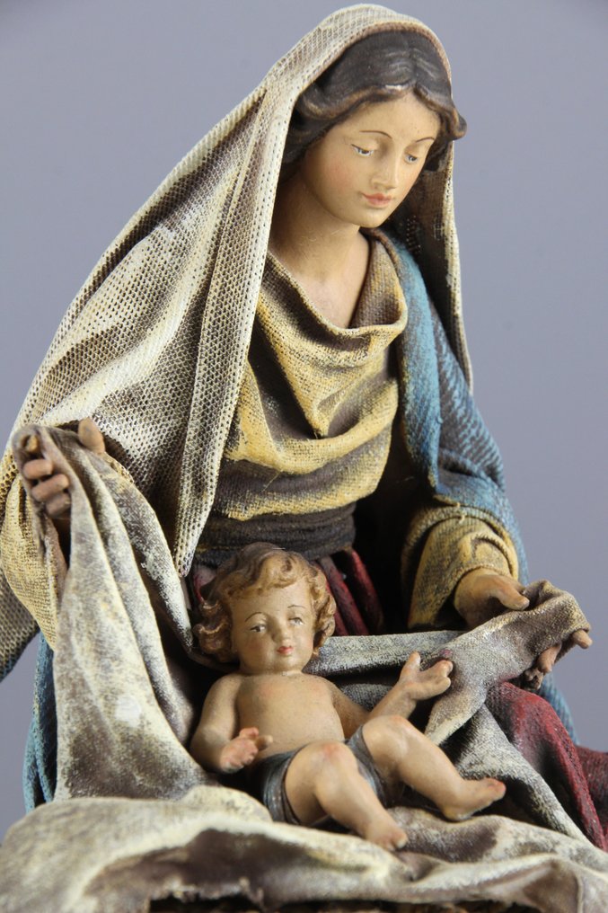 Original Heide - Val Gardena - Faragás, Kerstgroep - 15 cm - Fa, Pamut - 2011 #3.2