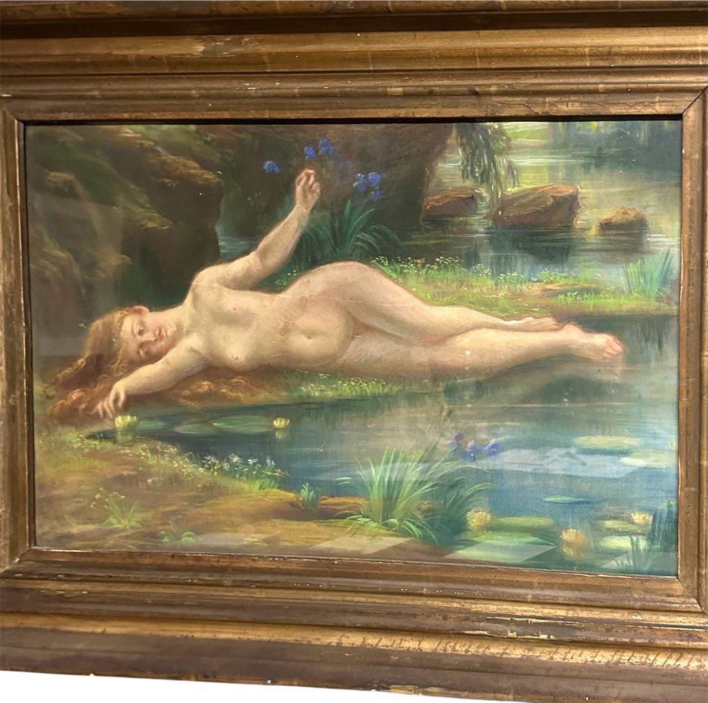 Ευρωπαϊκή σχολή (XX) - Fanciulla sdraiata sulle rive del laghetto #1.0