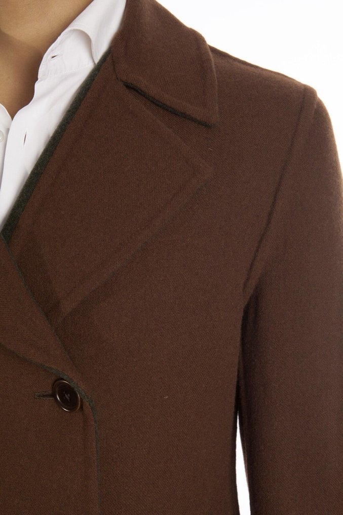 BELVEST RRP 2640€ REVERSIBLE Brown / Green Wool Coat - 50 IT - Coat - New with tags #4.3