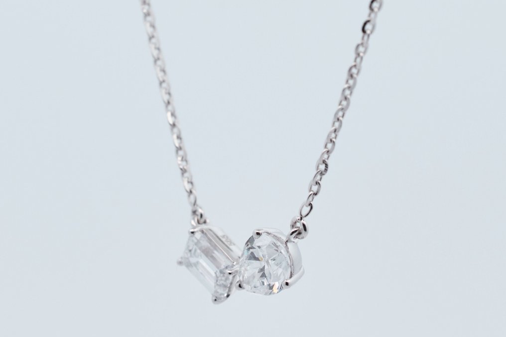 χωρίς τιμή ασφαλείας - Κολιέ - 14 καράτια Λευκός χρυσός -  1.69ct. tw. Διαμάντι (Εργαστηριακής καλλιέργειας) - Διαμάντι #4.3