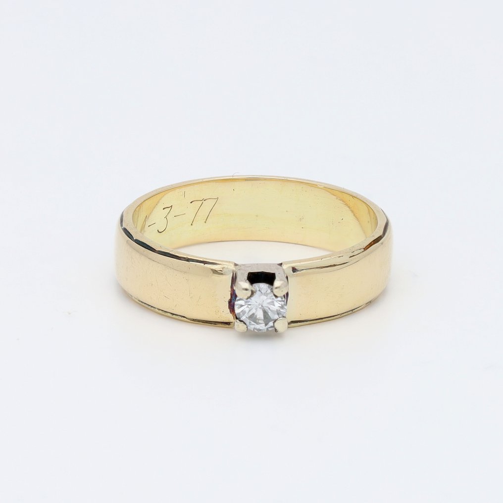 Bague - 14 carats Or jaune Diamant (Naturelle) - Solitaire #1.0