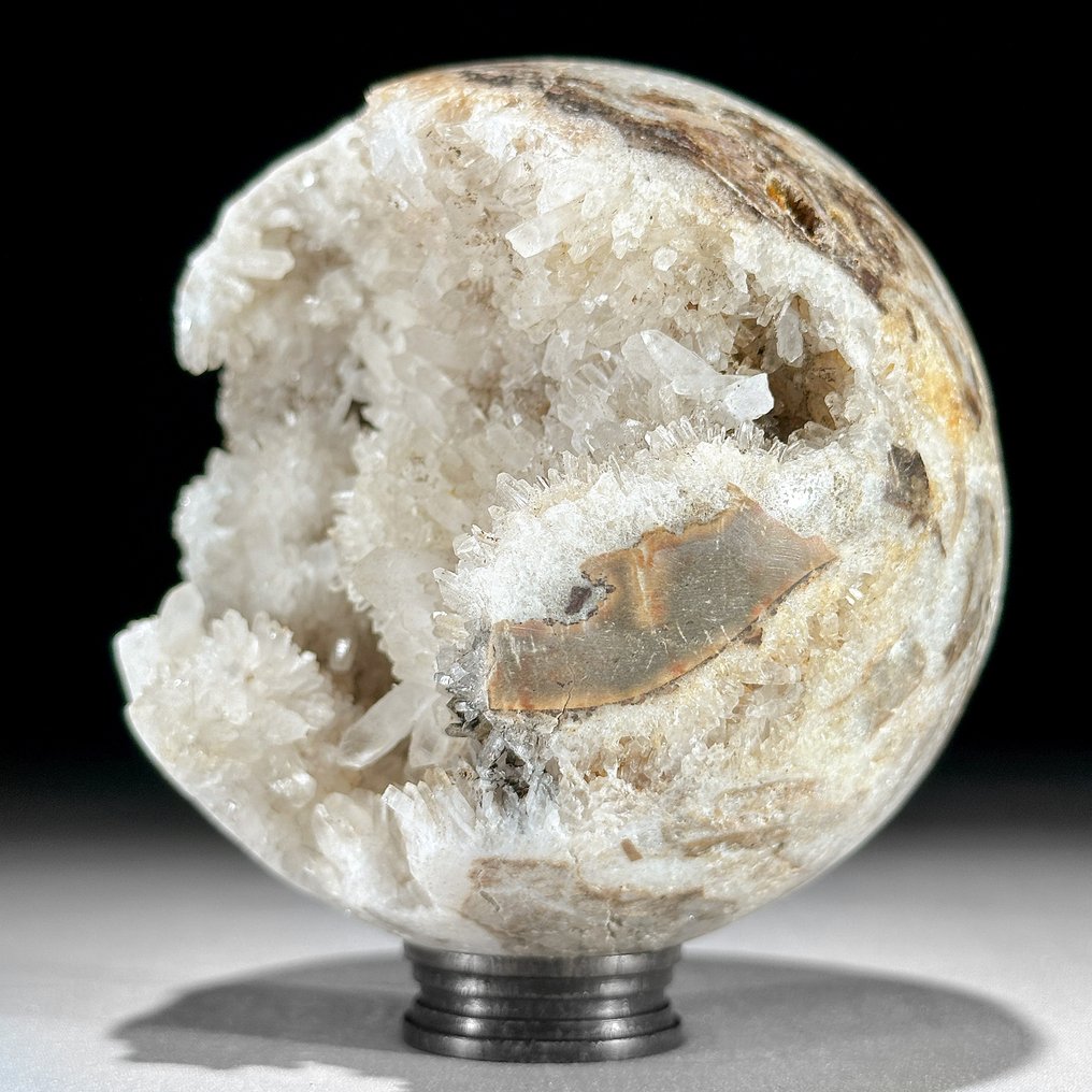 NO RESERVE PRICE - Stunning Pair of Crystal Quartz- Spheres on custom stands - Height: 12 cm - Width: 10.4 cm- 2000 g - (2) #4.3