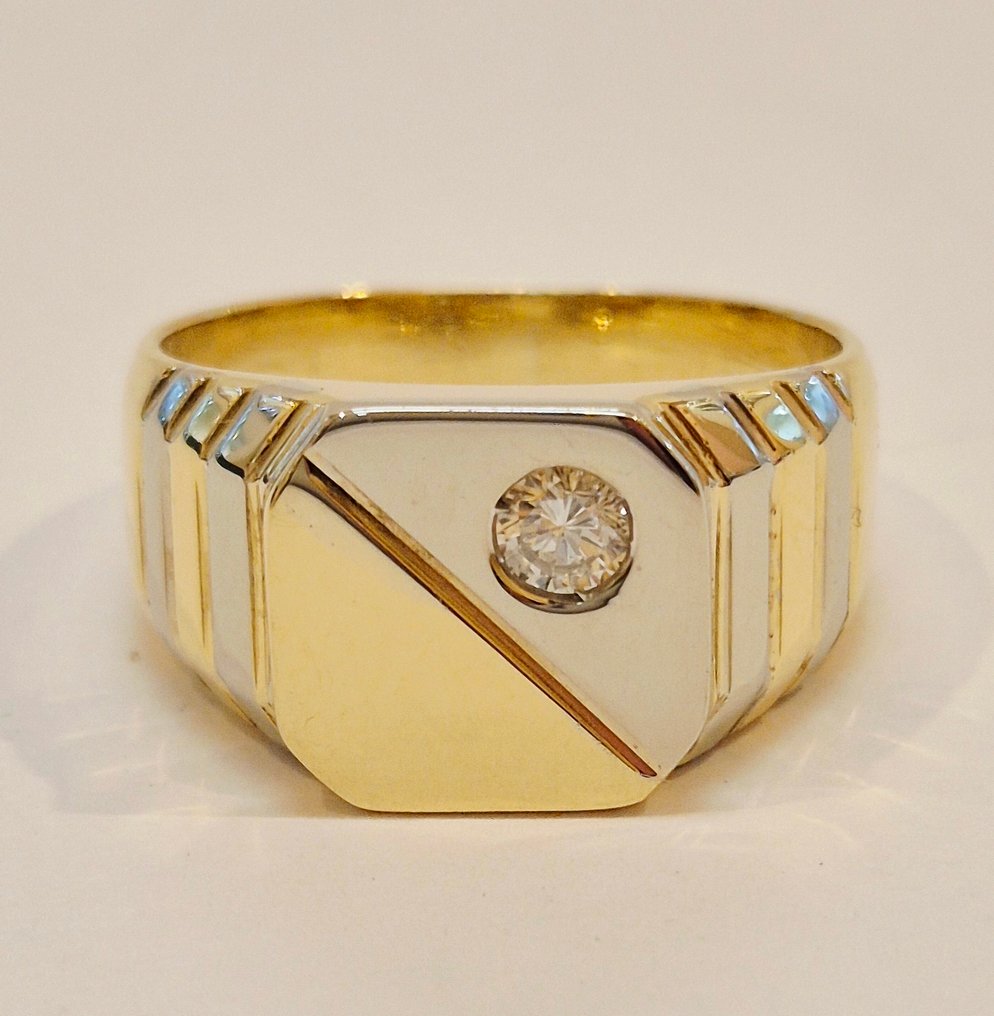 Δαχτυλίδι - 18 καράτια Κίτρινο χρυσό, Λευκός χρυσός - Δεκαετία του '80, ποτέ δεν φορέθηκε. #1.0