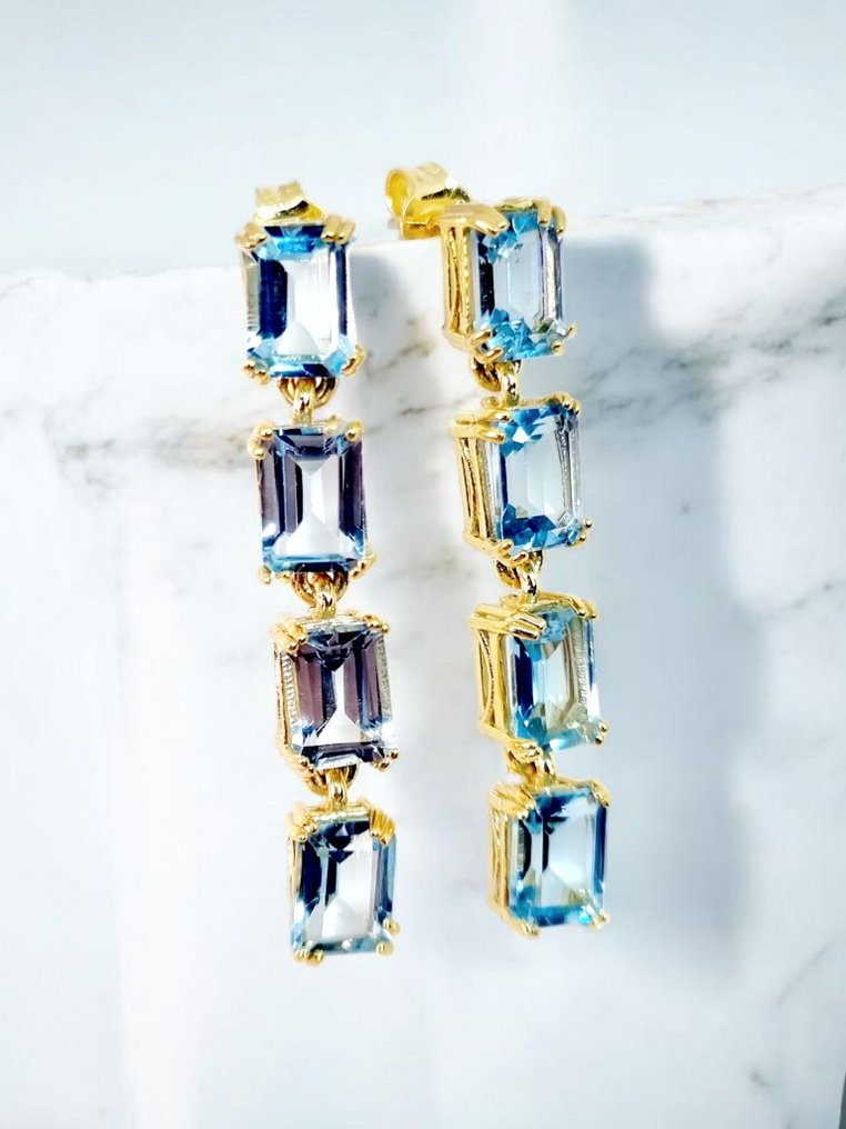 沒有保留價 - 耳環 銀 黃玉 #1.0