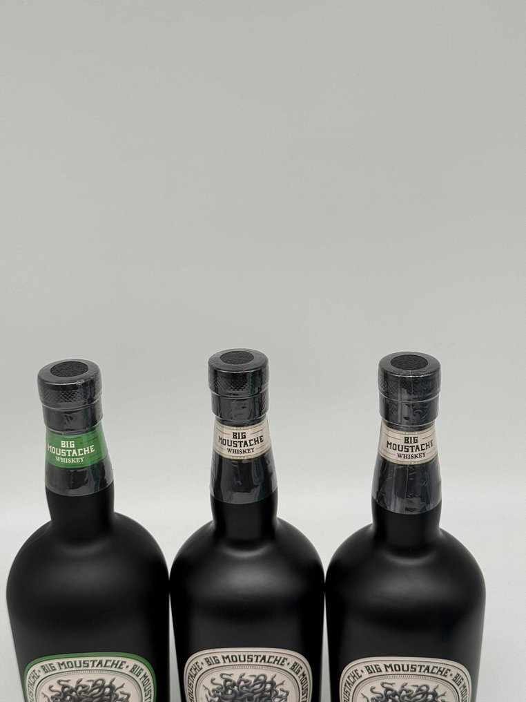 Big Moustache 100 Proof Tennessee x2 - 90 Proof Rye - 700ml - 3 bottles #3.2