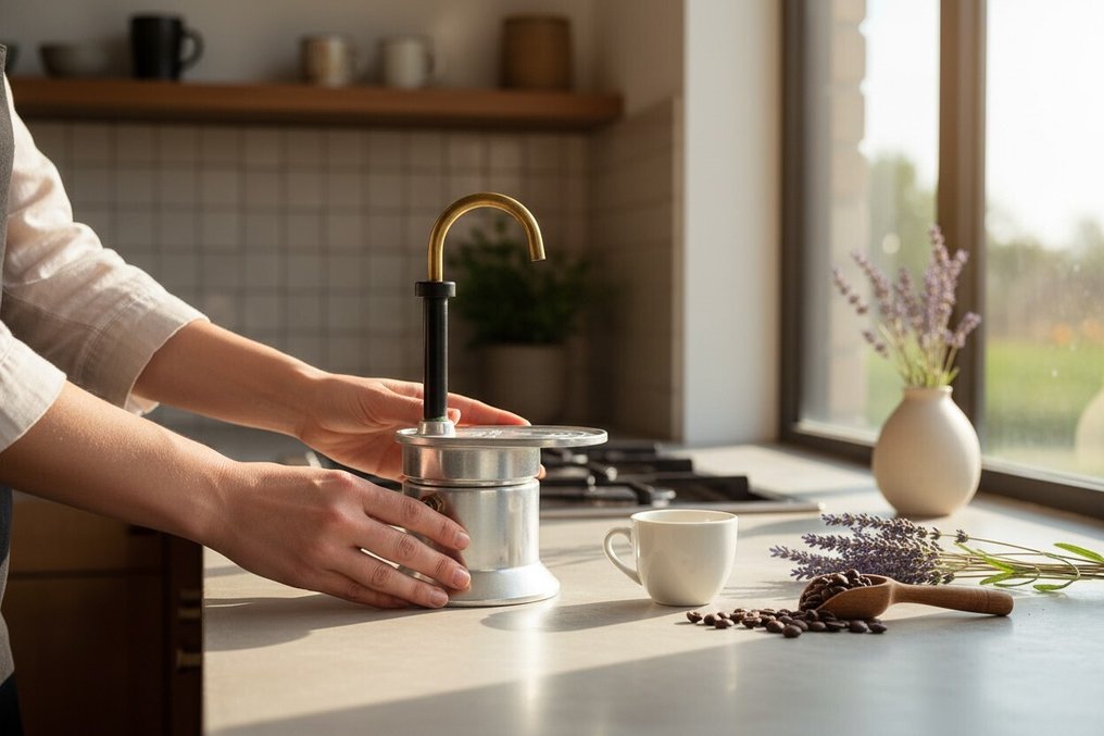 Bialetti - Bialetti - 咖啡机 -  摩卡壶出水口/嘴的定制 - 镀金黄铜 - Bialetti Mini Expres #3.2