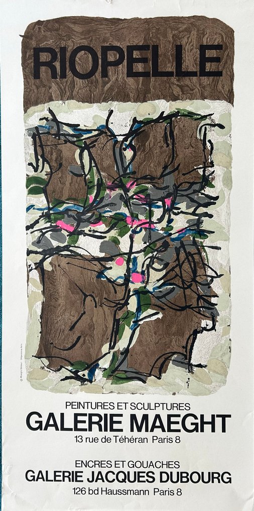 Jean-Paul Riopelle - Exhibition poster - Galerie Maeght - Galerie Jacques Dubourg- 1966 #1.0