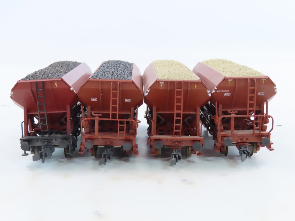 Roco H0 - 46134 - Carrozza merci di modellini di treni (4) - 4x smontatore/auto-smontatore a due assi di tipo Eds e Udsy - NS #3.2