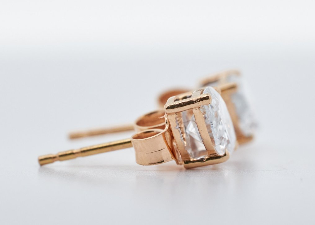 χωρίς τιμή ασφαλείας - Σκουλαρίκια - 14 καράτια Κίτρινο χρυσό -  1.54ct. tw. Διαμάντι (Εργαστηριακής καλλιέργειας) - Διαμάντι #2.1