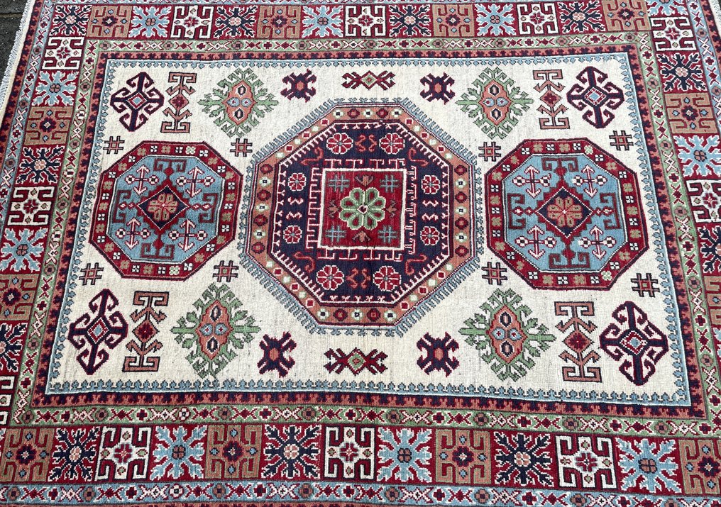 Fine Afghan Shirwan - unused - hand-knotted - wool - new - Carpet - 201 cm - 147 cm #2.1