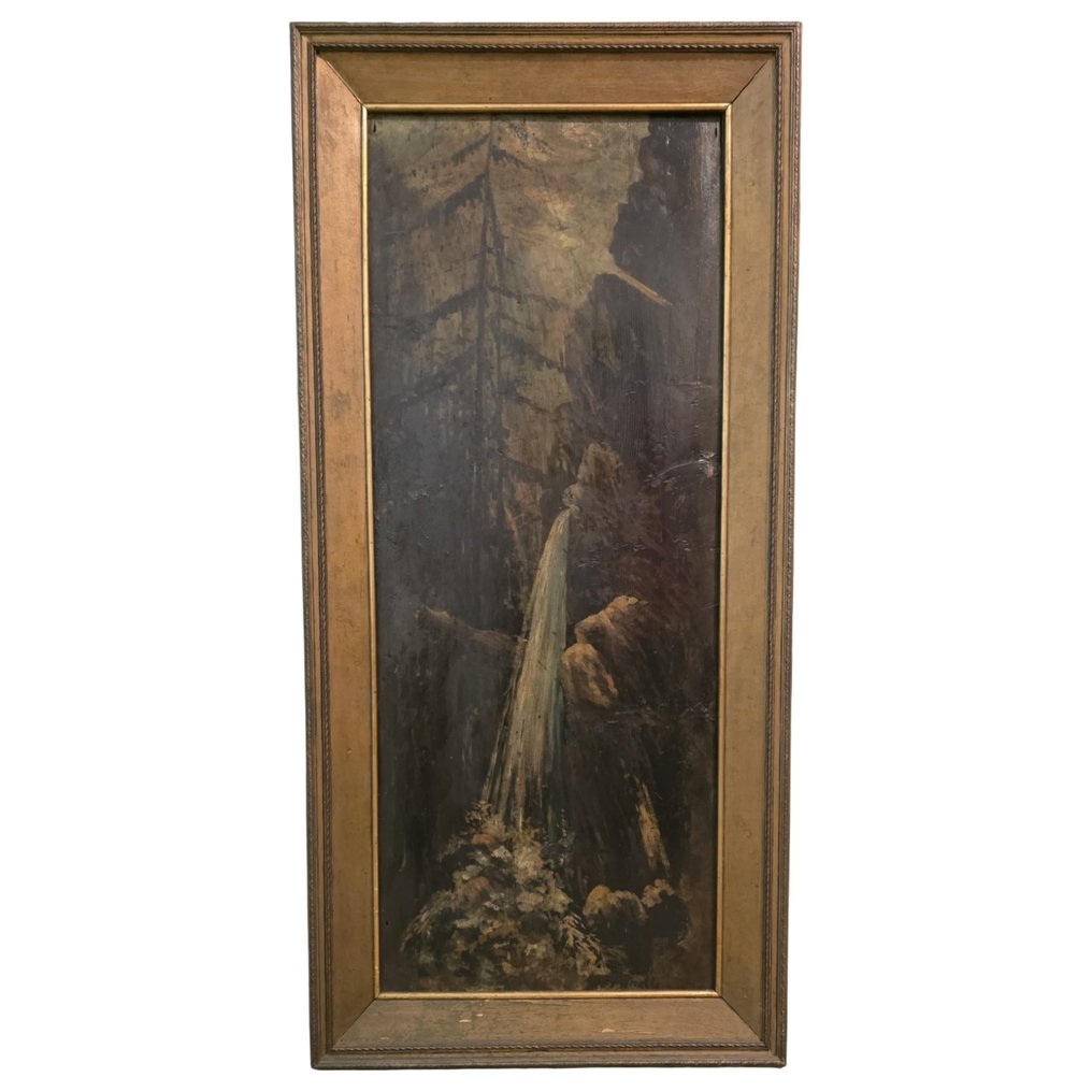 Gino Pinelli (1882-1949) - Paesaggio con Cascata #1.0