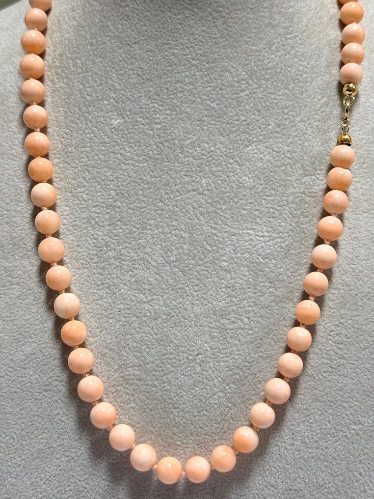 没有保留价 - 项链 - 18K包金 黄金 珊瑚 - Pelle d’angelo #1.0