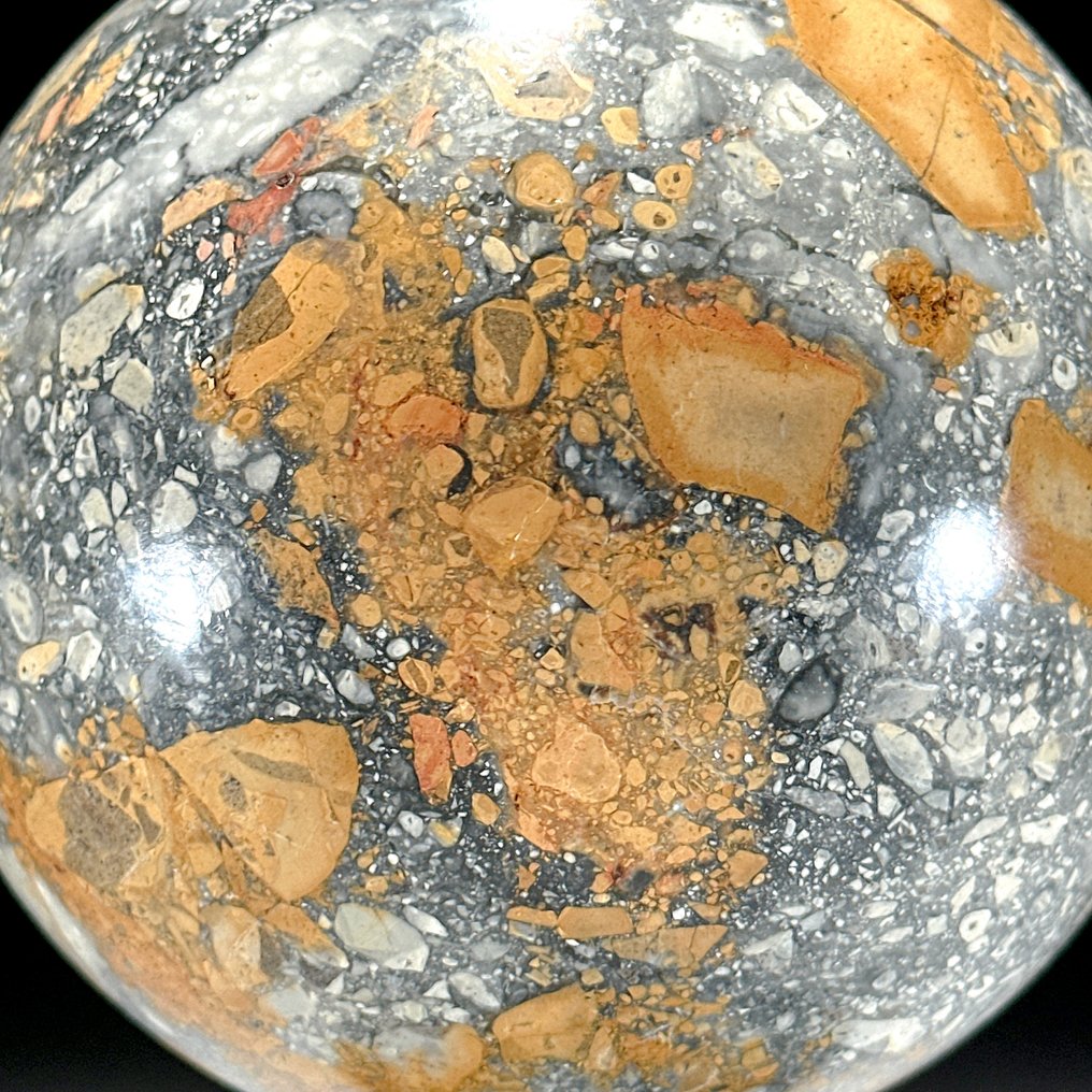 NO RESERVE PRICE - Beautiful Pair of Yellow Maligano Jasper Spheres on custom stands - Height: 19.4 cm - Width: 10.6 cm- 3000 g - (2) #4.3