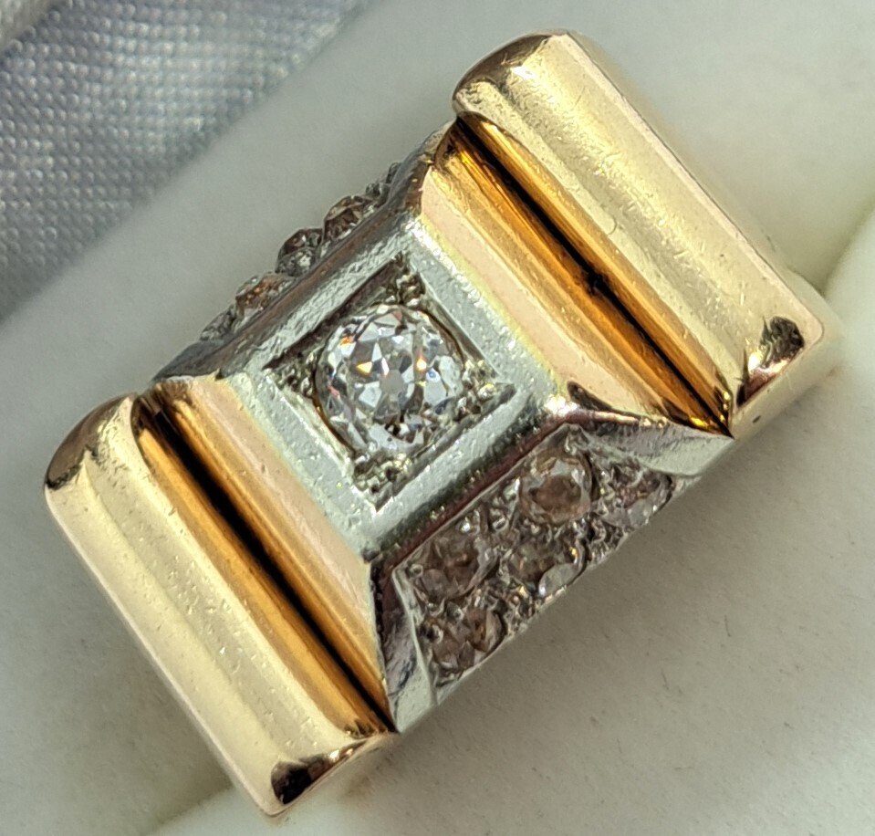 戒指 - 18K包金 黄金 钻石 (天然) - 钻石 #4.3