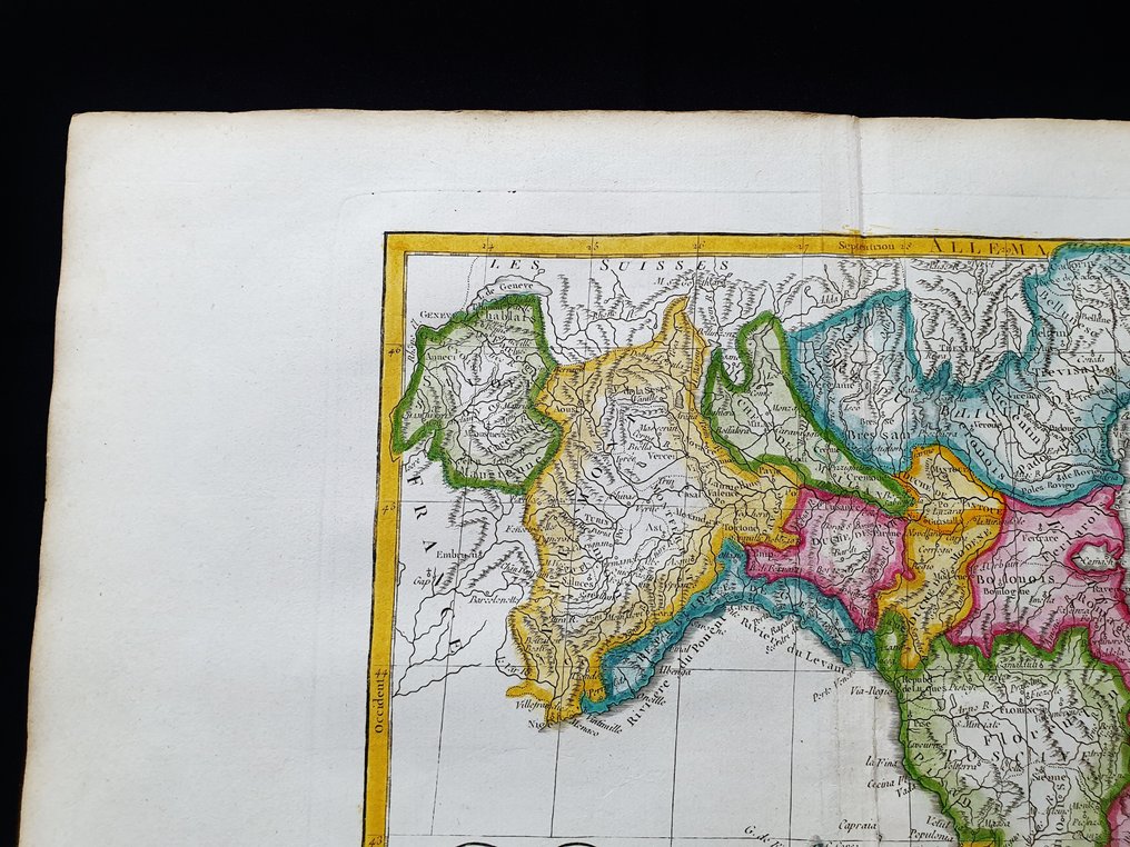Europe - Northern Italy / Lombardy / Piedmont / Tuscany / Friuli / Veneto; R. de Vaugondy - La Lombardie, le Duchè de Toscane, l'Etat du St. Siege, et l'Isle de Corse - 1781-1800 #4.3