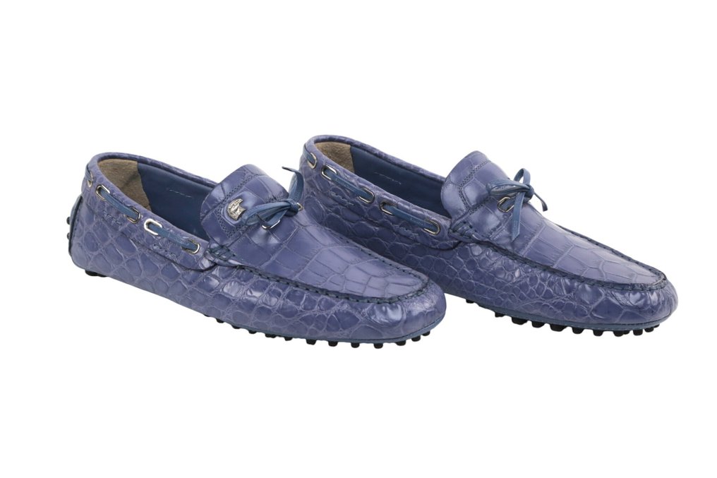 STEFANO RICCI RRP 3950€ Alligator Driving Loafers – Lilac 100% Alligator Leather 8 UK - Mocassins - Size: EU 42 - New in box #1.0