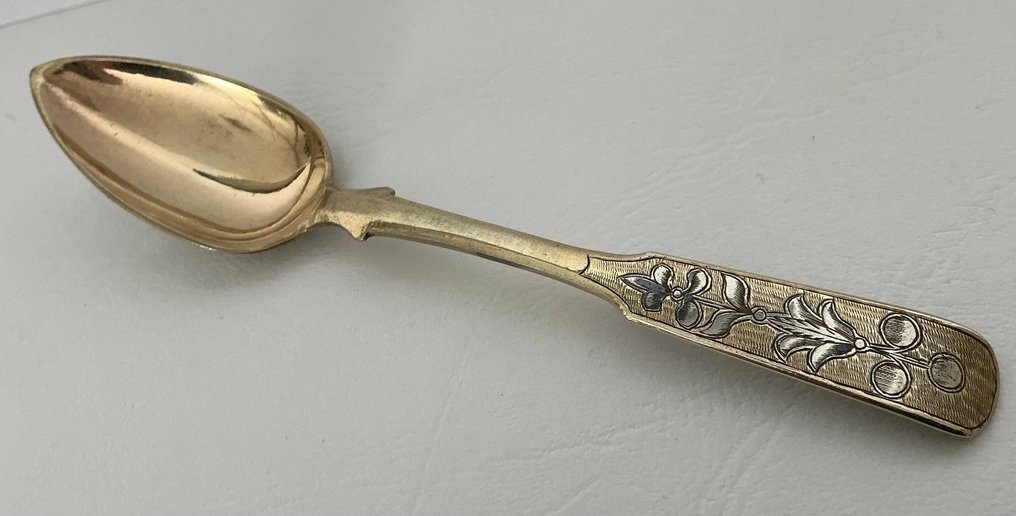 Servizio da tavola - .875 (84 Zolotniki) argento - Cucchiaio in niello #4.3