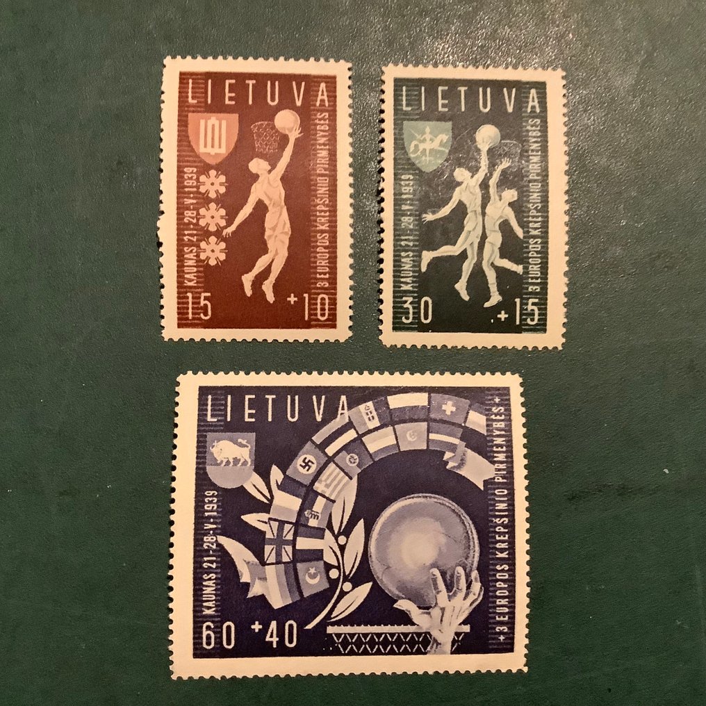 Λιθουανία 1939 - Ευρωπαϊκά πρωταθλήματα. - Michel 429/431 #1.0