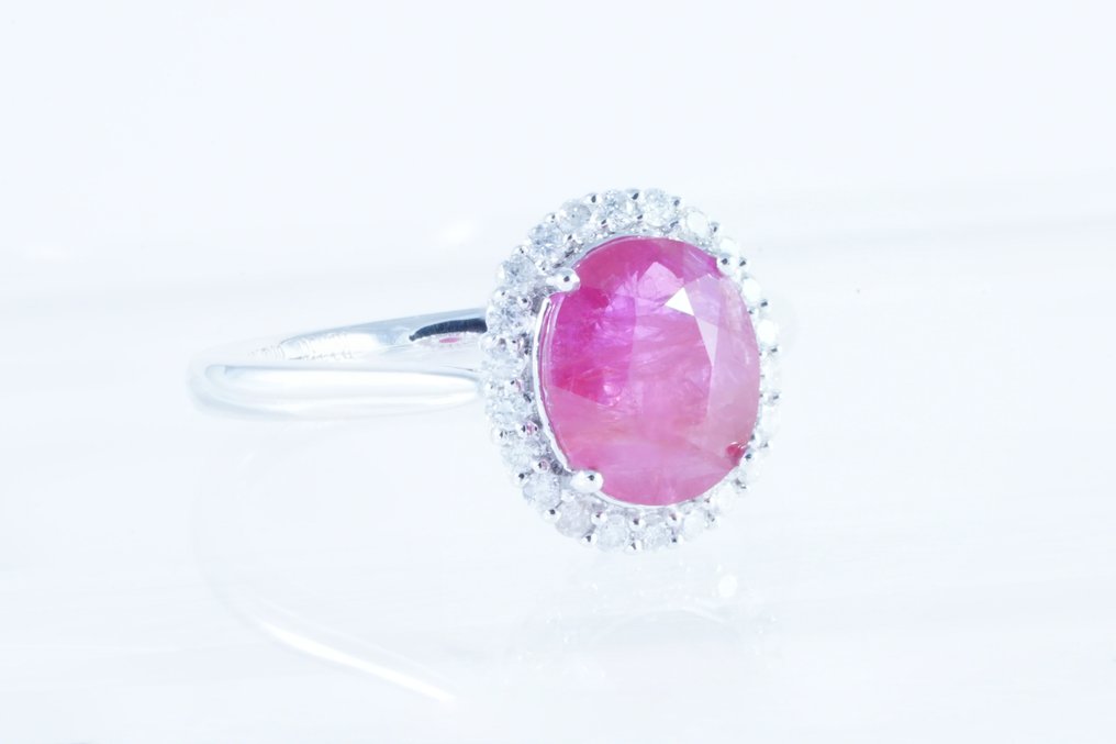 Sans prix de réserve - Bague Platine - 2.94ct. tw. Saphir - Diamant #2.1