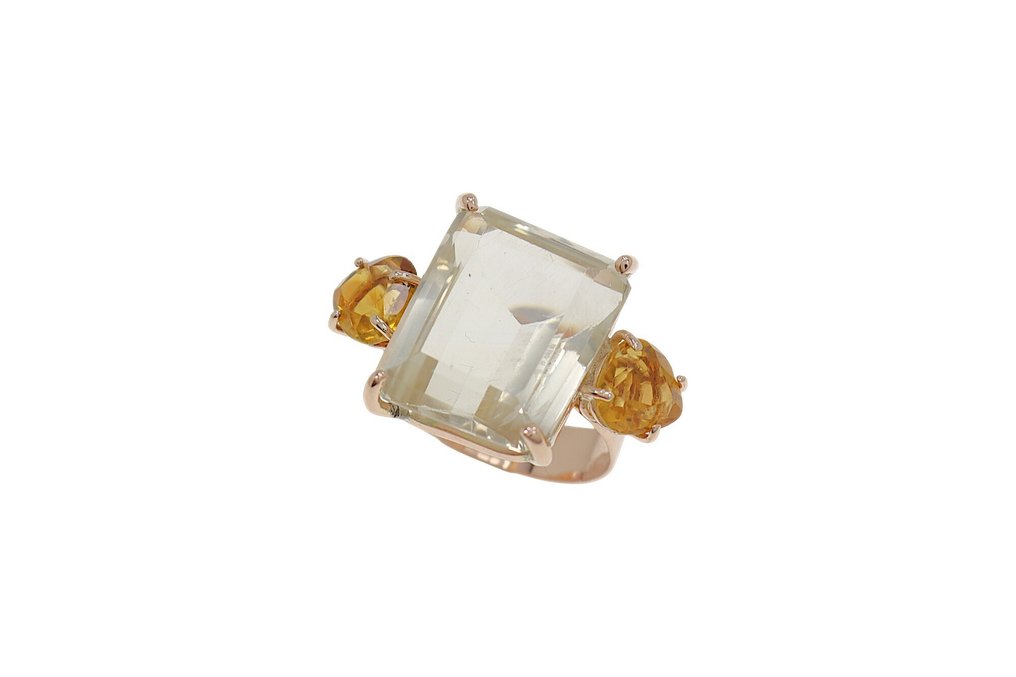 Ring - 9 kt. Rose gold - 15.00ct. tw. Citrine - Citrine #1.0
