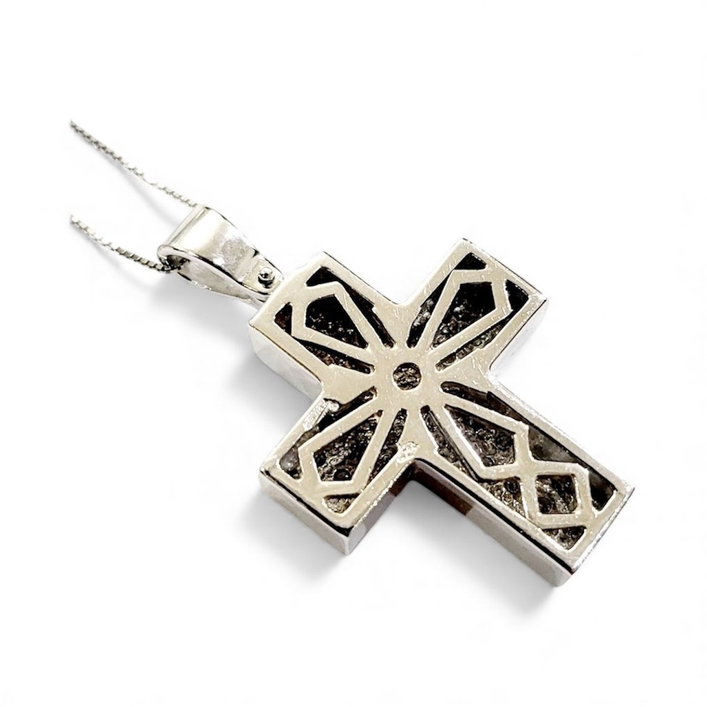 吊墜頸鏈 - 18 克拉 白金 -  1.10ct. tw. 鉆石 (天然)  #2.1