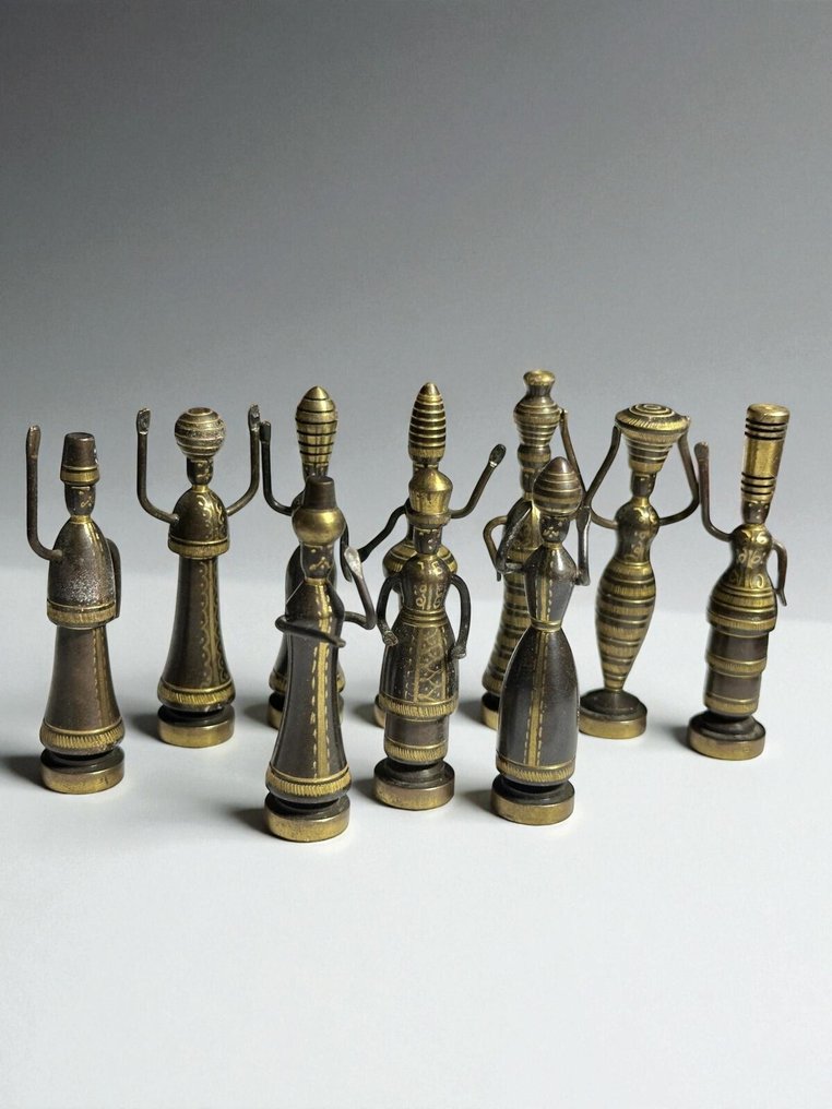 雕塑, Lot des danseurs de Teppich Isreal - 6 cm - 黄铜色 #1.0