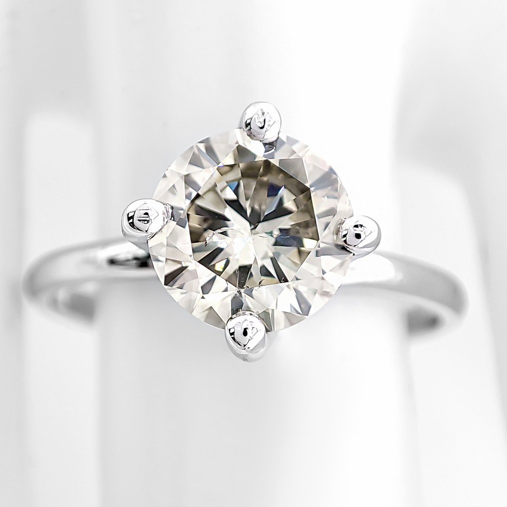 χωρίς τιμή ασφαλείας - Δαχτυλίδι - 14 καράτια Λευκός χρυσός -  1.52ct. tw. Διαμάντι (Φυσικού χρώματος) - Πιστοποιητικό IGI #1.0