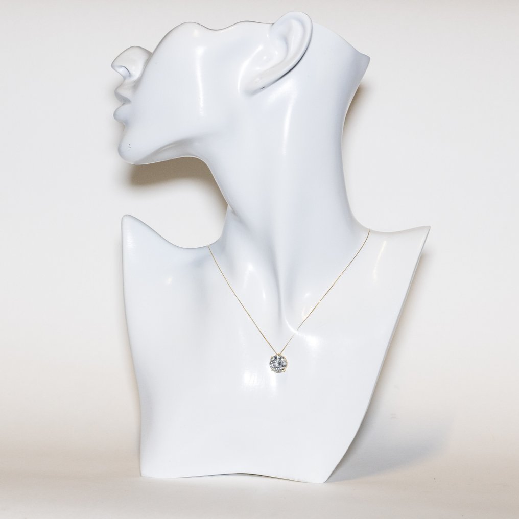 No Reserve Price - Necklace with pendant - 18 kt. Yellow gold - 4.04ct. tw. Diamond (Lab-grown) - F VVS2 3EX #1.0