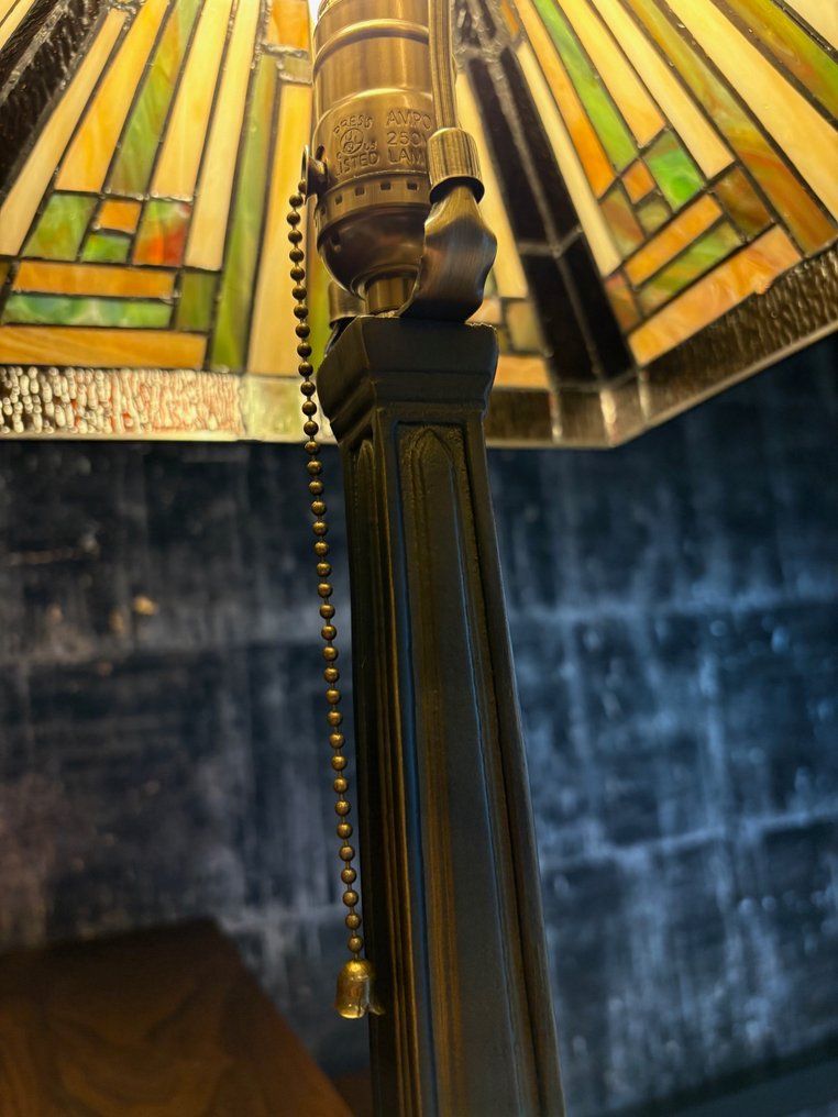 Style Tiffany - Lampe de table - dans l'esprit de l'Art Déco American Style 30/40 "Streamline Modern" - Verre, Métal - Taille XXL (50 cm) #2.1