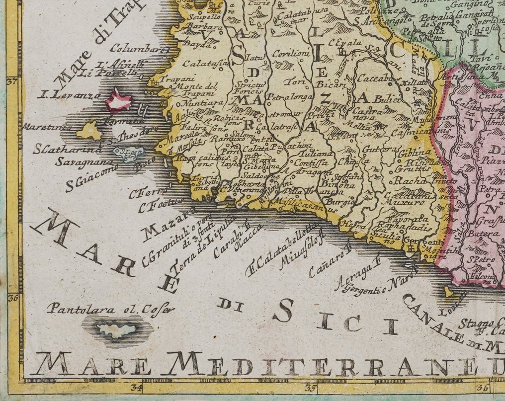 Italia - Sicilia; Elias Baeck - das Königreich Sicilien - 1721-1750 #4.3