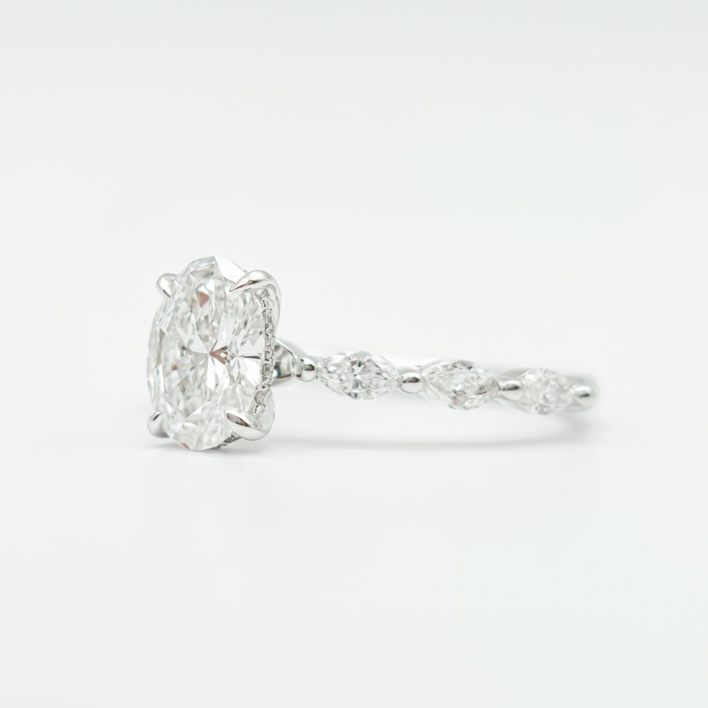 χωρίς τιμή ασφαλείας - Δαχτυλίδι - 14 καράτια Λευκός χρυσός -  1.50ct. tw. Διαμάντι (Εργαστηριακής καλλιέργειας) - Διαμάντι - Δ VVS2 IGI #1.0