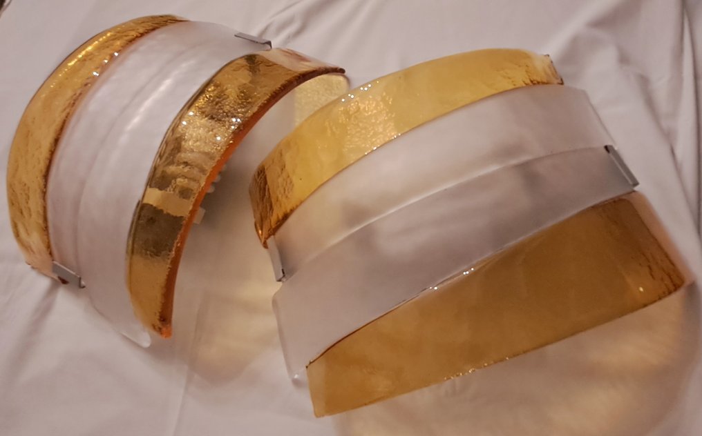 Mazzega - 壁突式照明 (2) - 半径 - 玻璃, 金属 #1.0