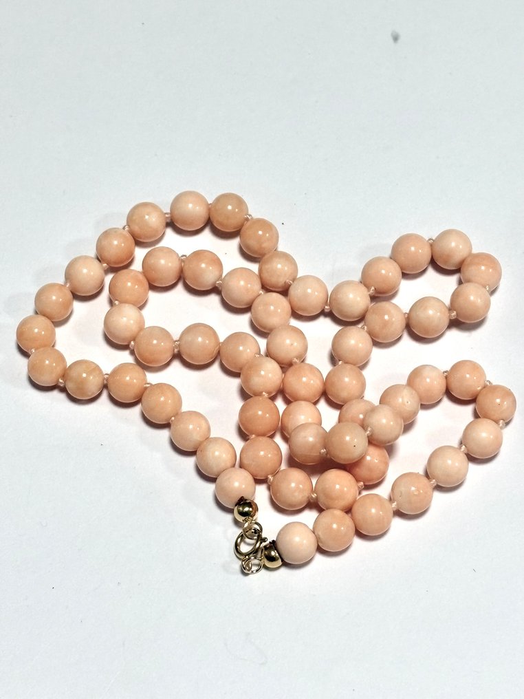 没有保留价 - 项链 - 18K包金 黄金 珊瑚 - Pelle d’angelo #1.0