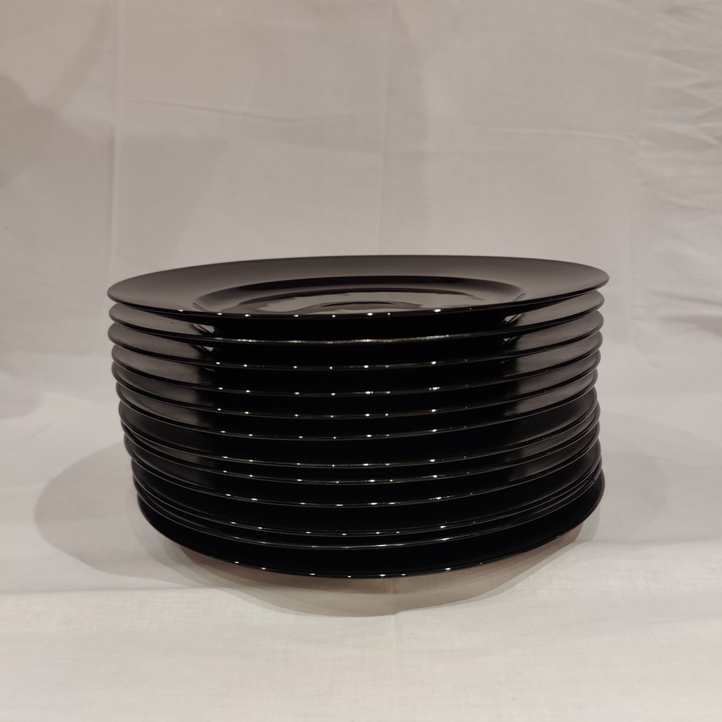 Rosenthal - Tapio Wirkkala - Platzteller (12) - Porcellana Noire - Modello "Variation" #2.1