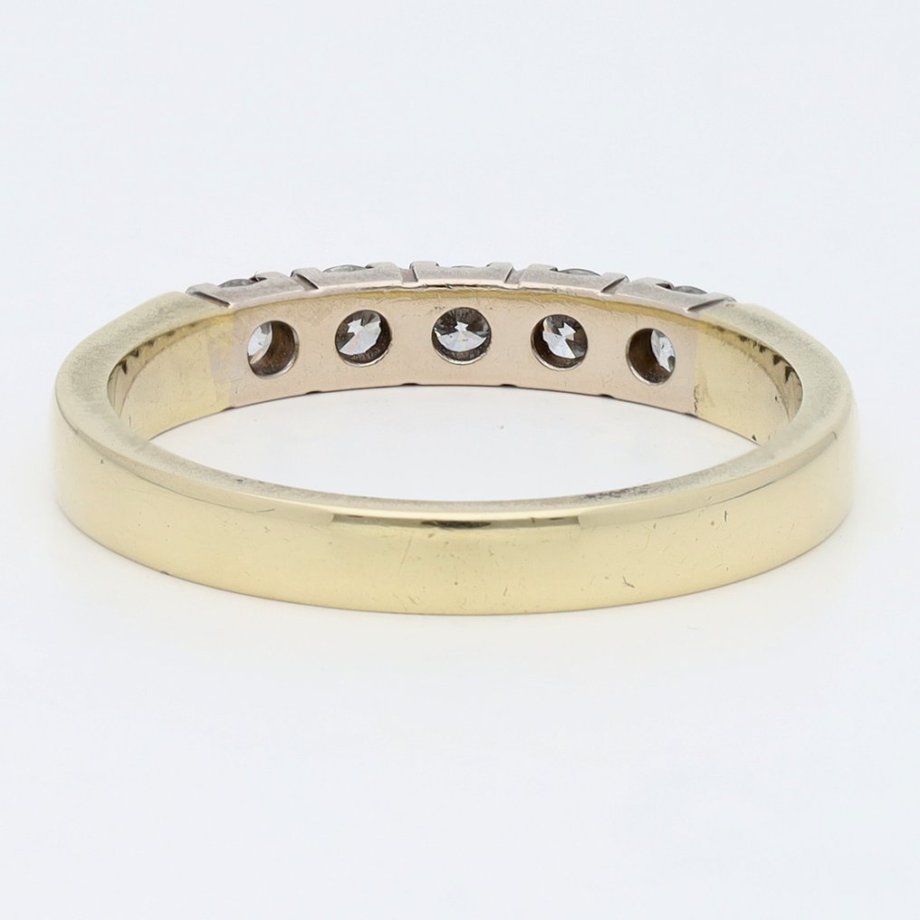 戒指 - 14K包金 白金, 黄金 钻石 (天然) - Rij环 #3.2