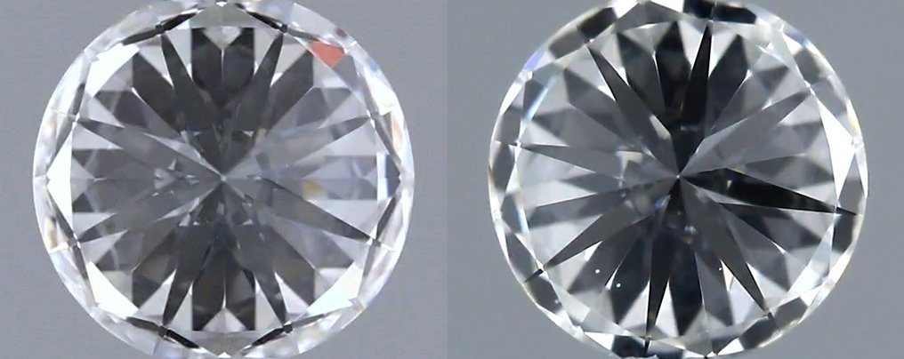 2 pcs Diamond  (Natural)  - 0.60 ct - Round - D (colourless) - VS1 - Gemological Institute of America (GIA) - *Matching Pair* *EX VG* #3.2